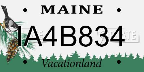 IA4B834 Maine License Plate