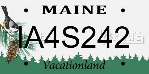 IA4S242 Maine License Plate