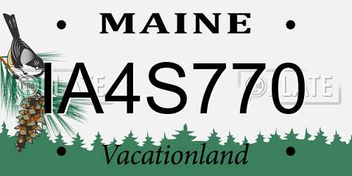 IA4S770 Maine License Plate