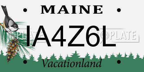 IA4Z6L Maine License Plate