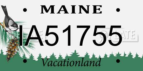 IA51755 Maine License Plate
