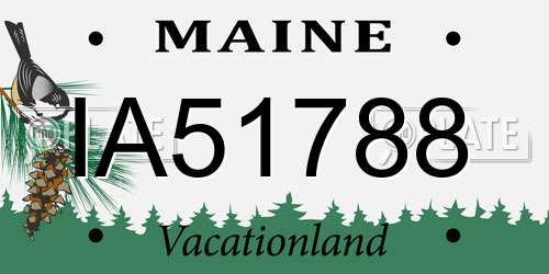 IA51788 Maine License Plate