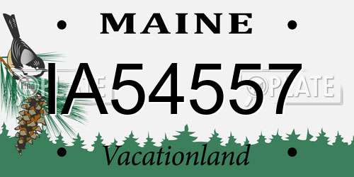 IA54557 Maine License Plate