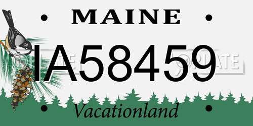 IA58459 Maine License Plate