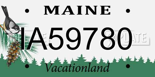 IA59780 Maine License Plate