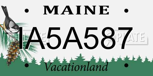 IA5A587 Maine License Plate