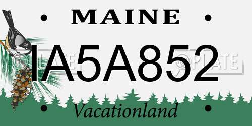 IA5A852 Maine License Plate