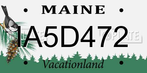IA5D472 Maine License Plate