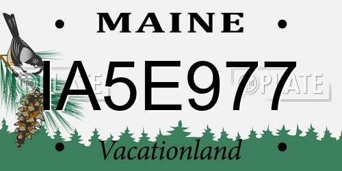 IA5E977 Maine License Plate