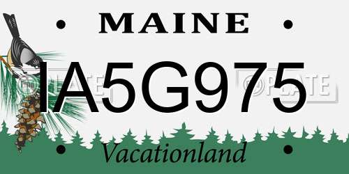 IA5G975 Maine License Plate