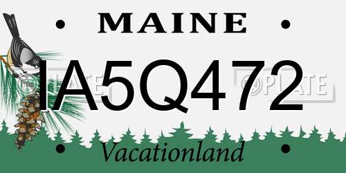 IA5Q472 Maine License Plate