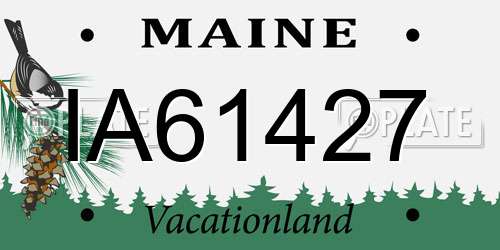 IA61427 Maine License Plate