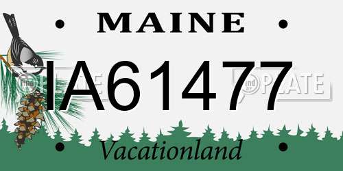 IA61477 Maine License Plate