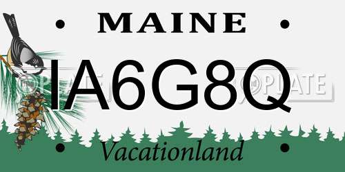 IA6G8Q Maine License Plate