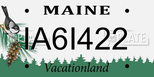 IA6I422 Maine License Plate