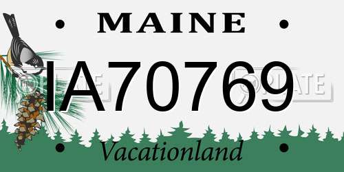IA70769 Maine License Plate