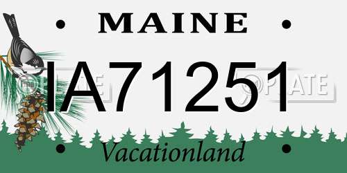 IA71251 Maine License Plate