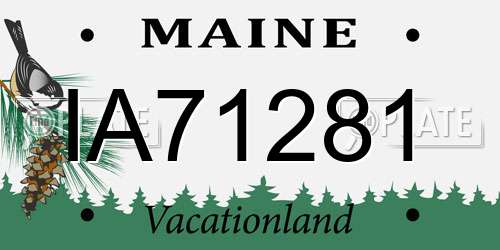 IA71281 Maine License Plate