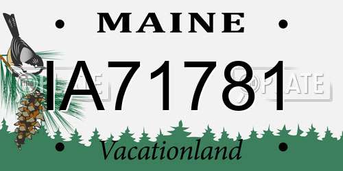 IA71781 Maine License Plate