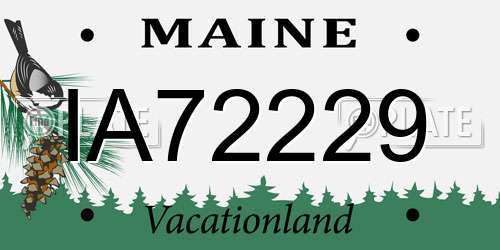 IA72229 Maine License Plate