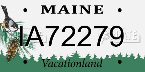 IA72279 Maine License Plate