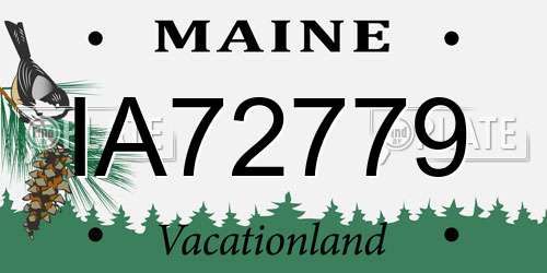 IA72779 Maine License Plate