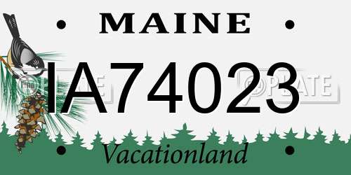 IA74023 Maine License Plate