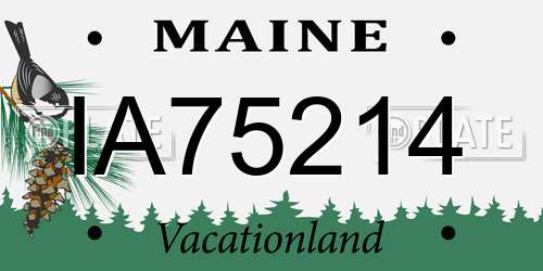 IA75214 Maine License Plate
