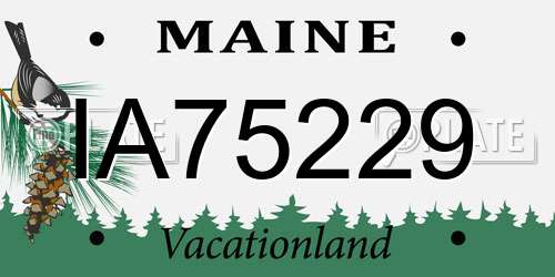 IA75229 Maine License Plate