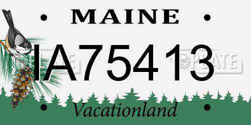 IA75413 Maine License Plate