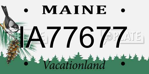IA77677 Maine License Plate