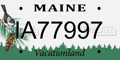 IA77997 Maine License Plate