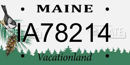 IA78214 Maine License Plate