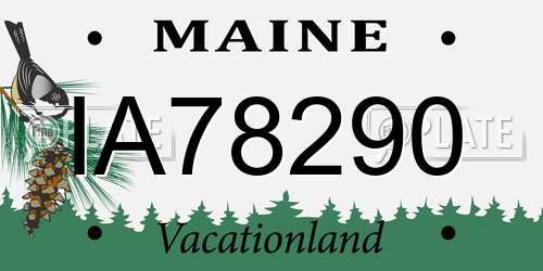 IA78290 Maine License Plate