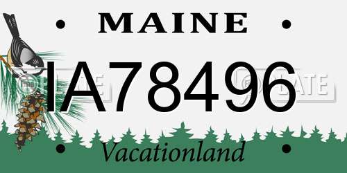 IA78496 Maine License Plate