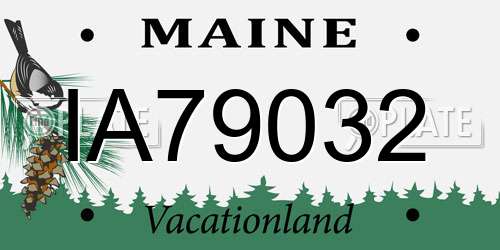 IA79032 Maine License Plate