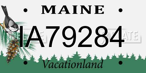 IA79284 Maine License Plate