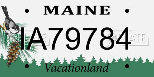 IA79784 Maine License Plate