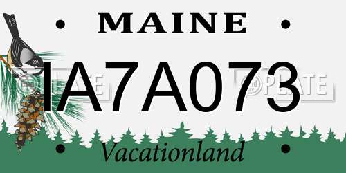 IA7A073 Maine License Plate