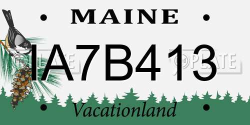 IA7B413 Maine License Plate