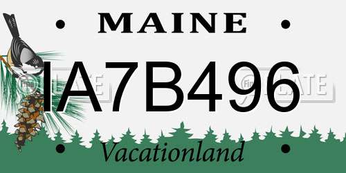 IA7B496 Maine License Plate