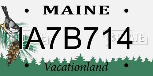 IA7B714 Maine License Plate