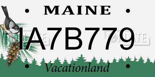 IA7B779 Maine License Plate