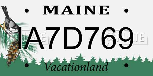 IA7D769 Maine License Plate