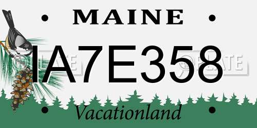 IA7E358 Maine License Plate