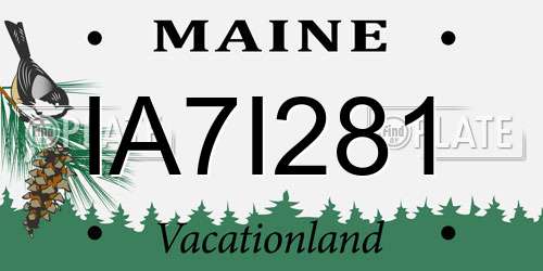 IA7I281 Maine License Plate