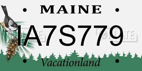 IA7S779 Maine License Plate