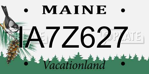 IA7Z627 Maine License Plate