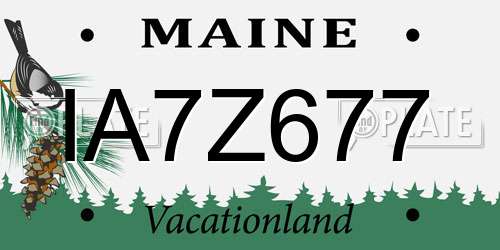 IA7Z677 Maine License Plate