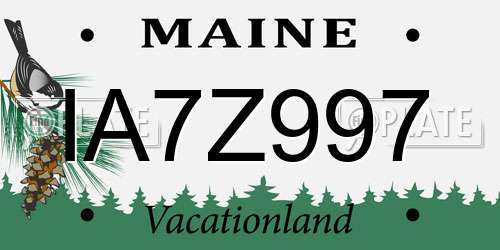 IA7Z997 Maine License Plate